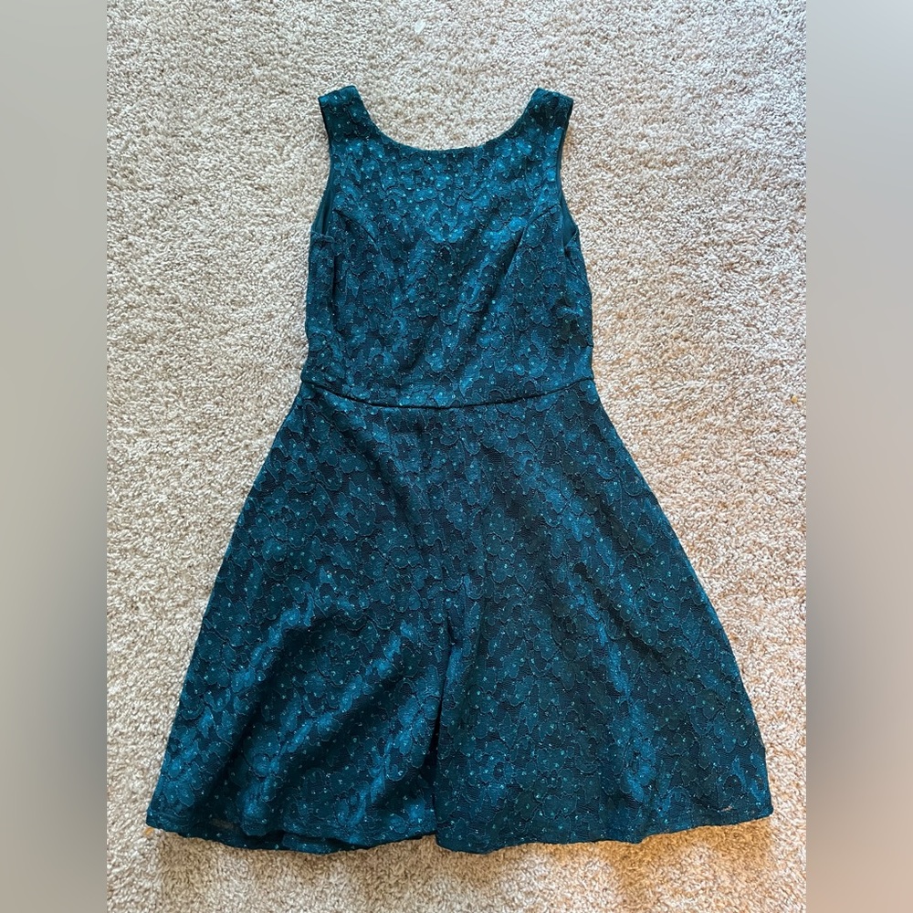 SPEECHLESS Homecoming Sleeveless Party Holiday Dress Blue Lace